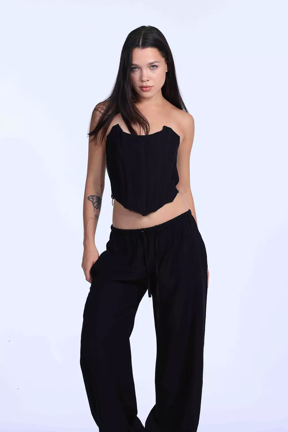 Black Linen corset