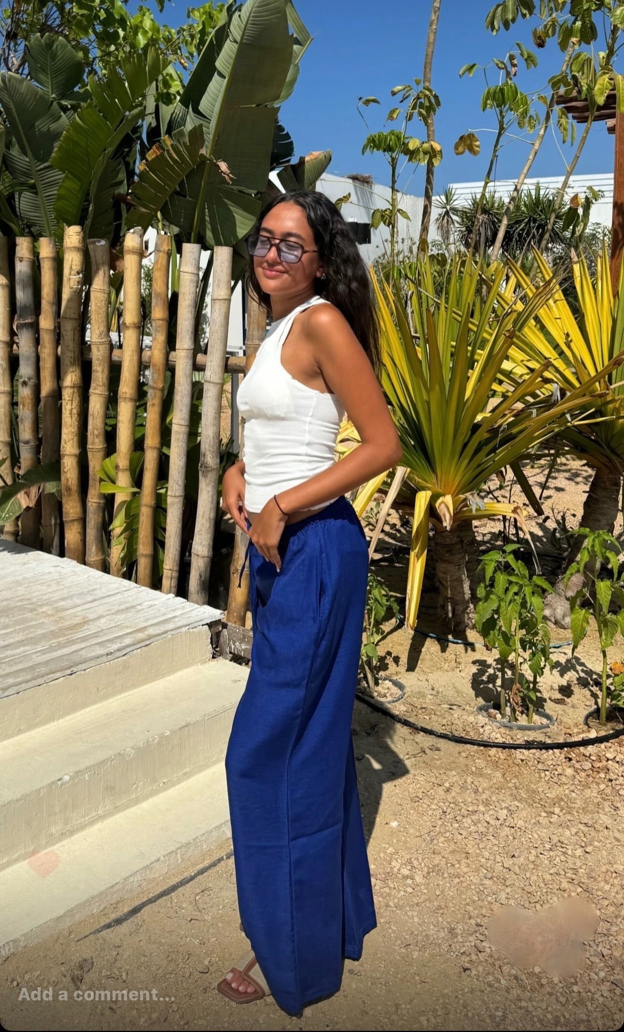 Royal blue oversized linen Pants