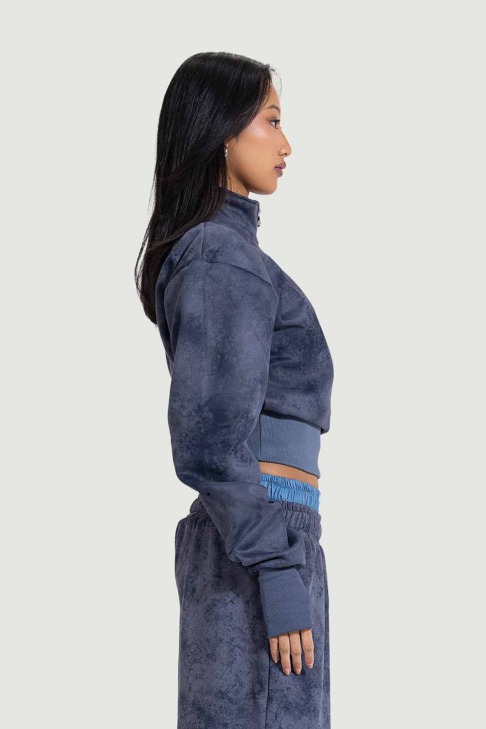 charcoal grey quarter zipper