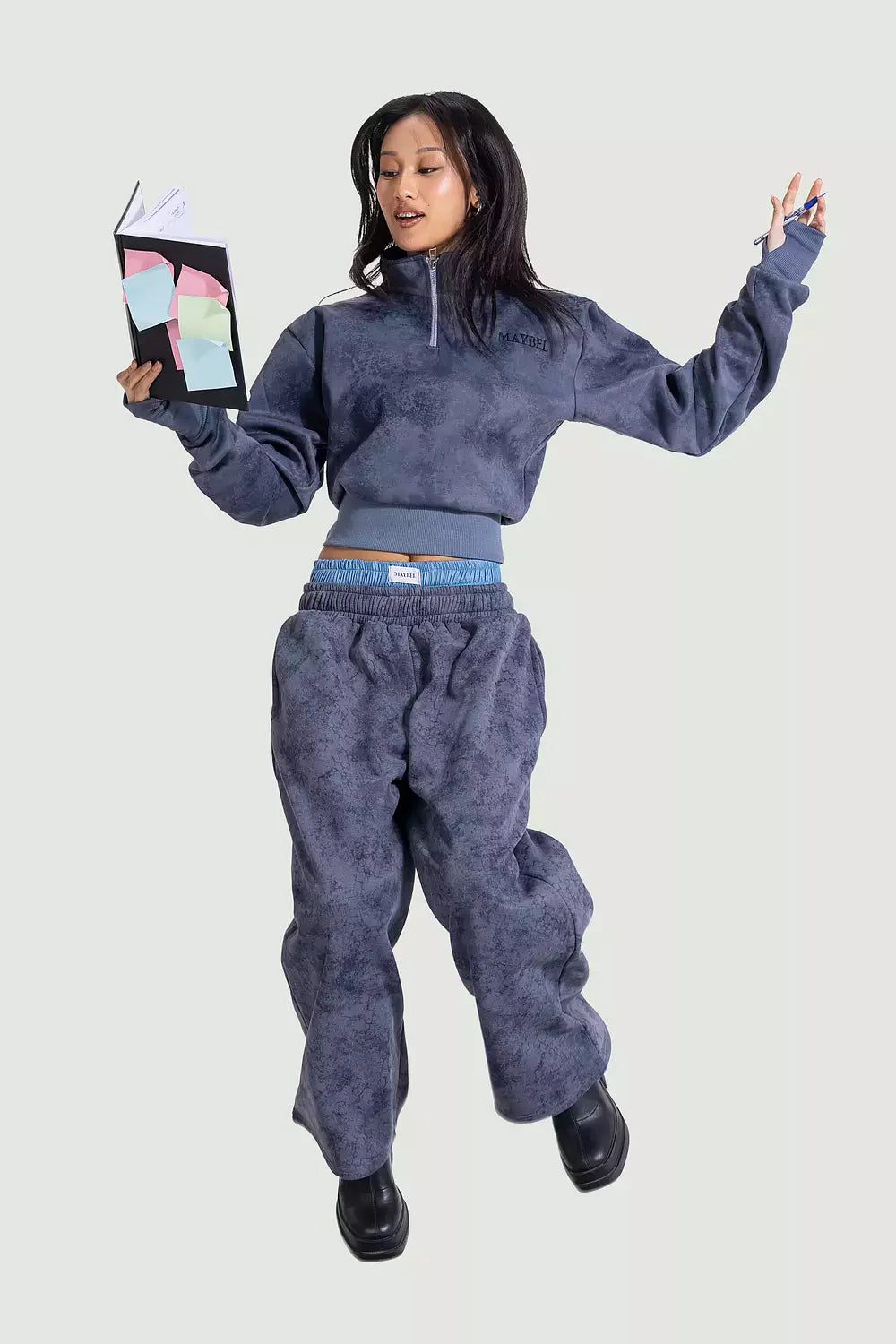 Charcoal stone boxer sweatpants