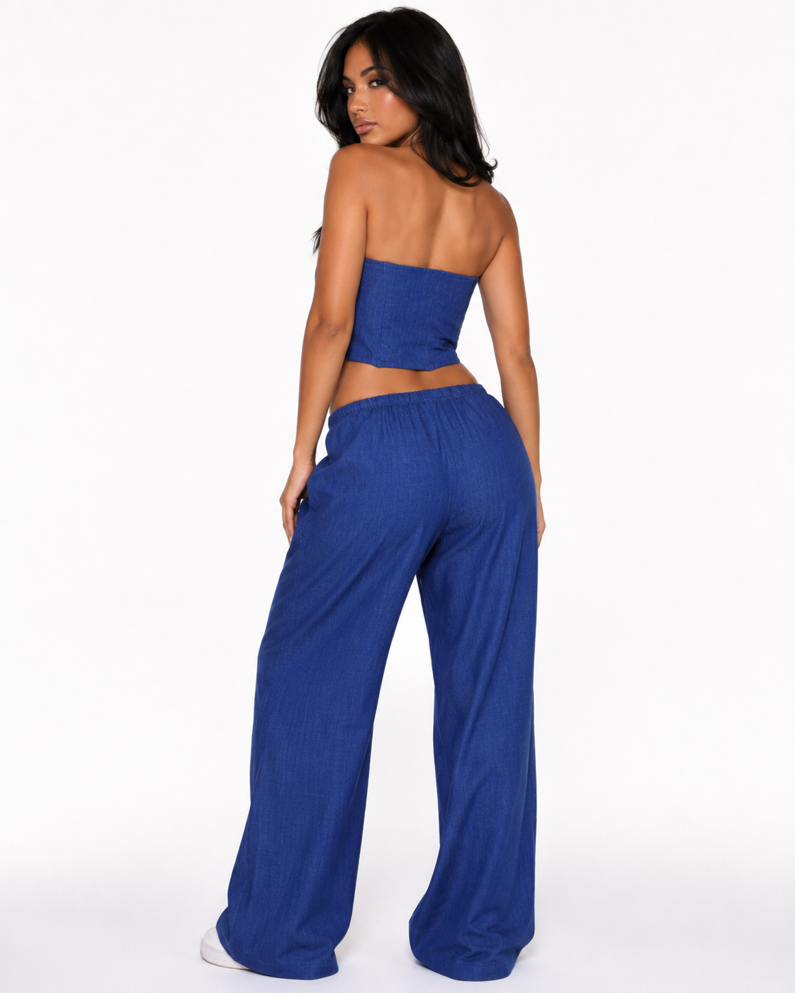 Denim linen pants