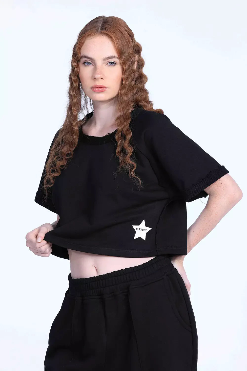 Black cropped shirt