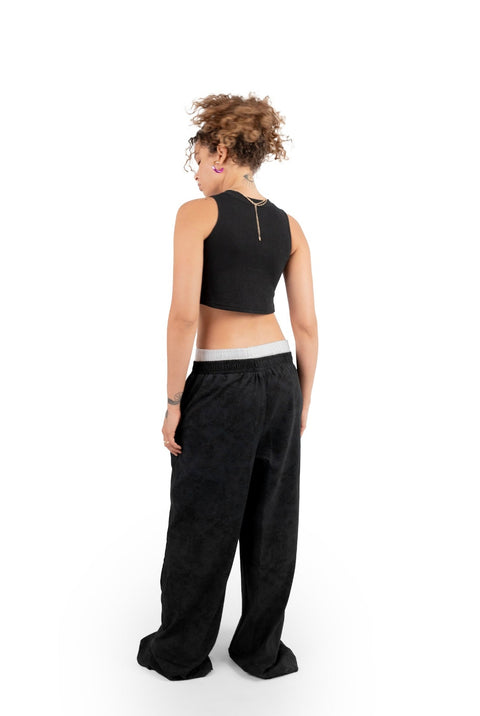 Black stone boxer sweatpants