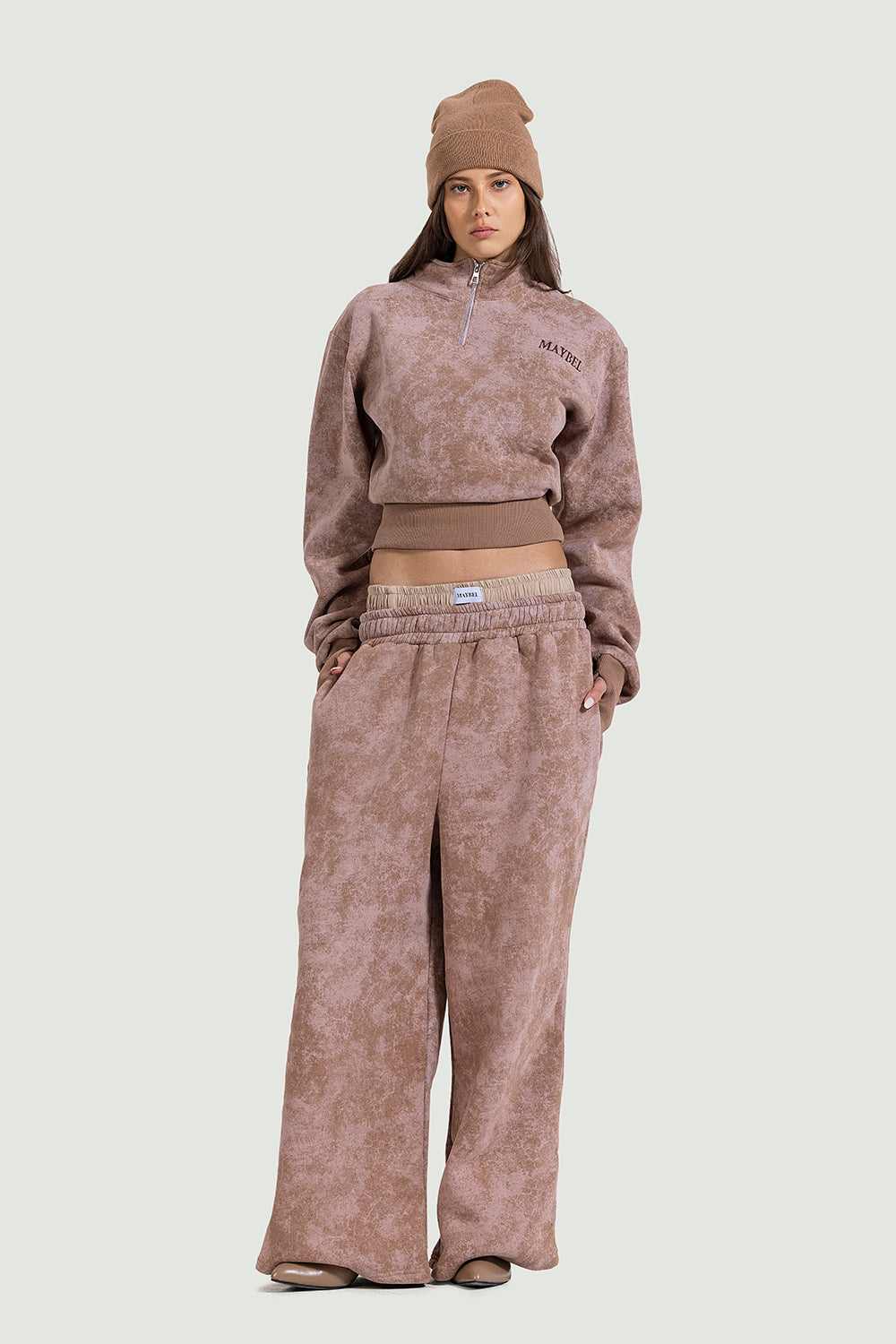 Cookie dough boxer sweatpants In Nude