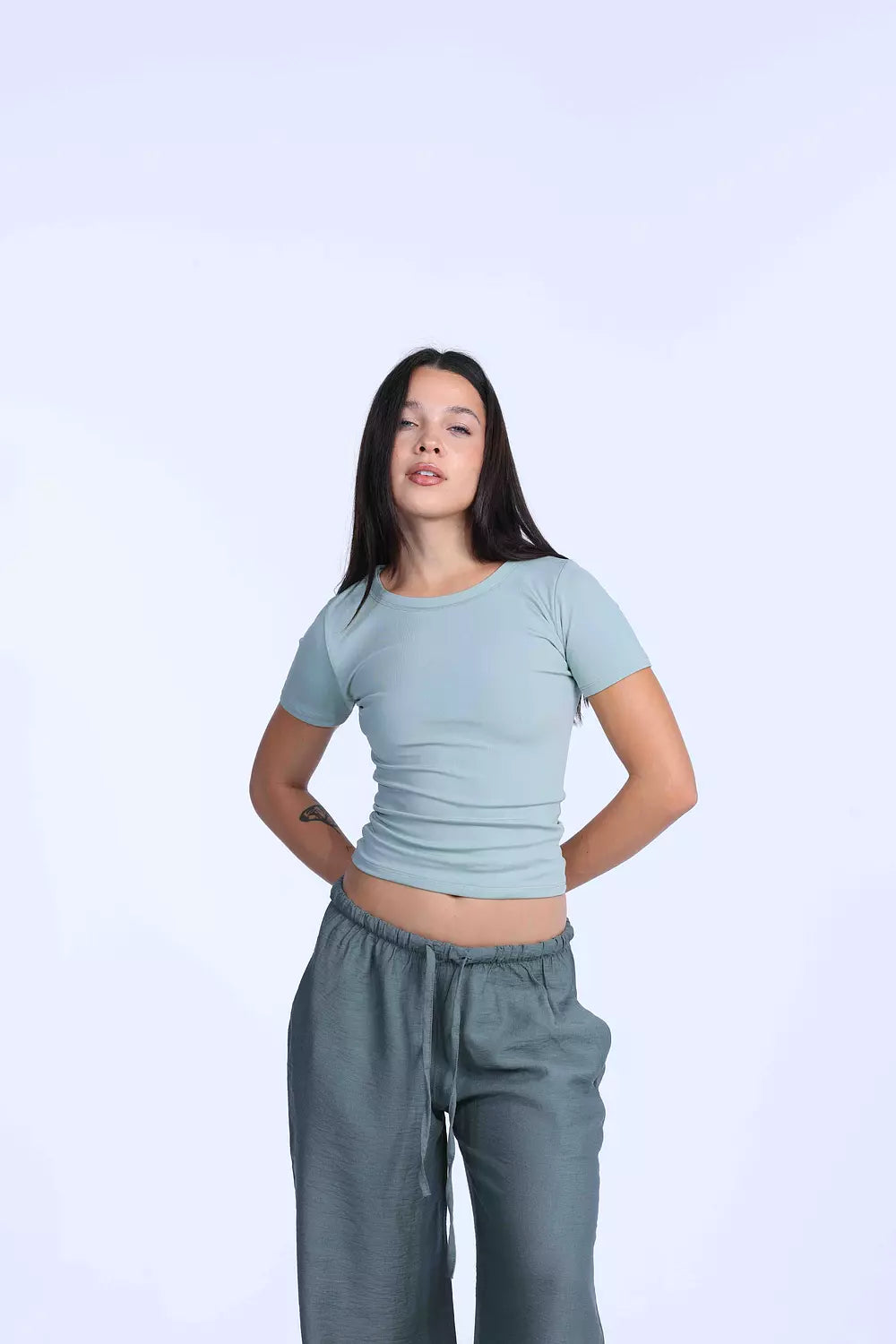 Mint green basic Top