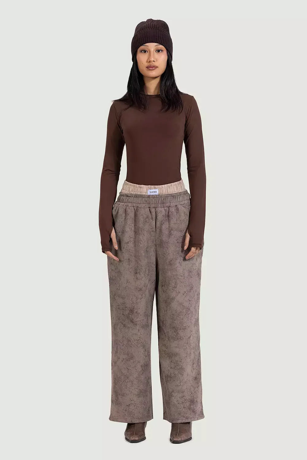 Chocolate boxer sweatpants In Brown