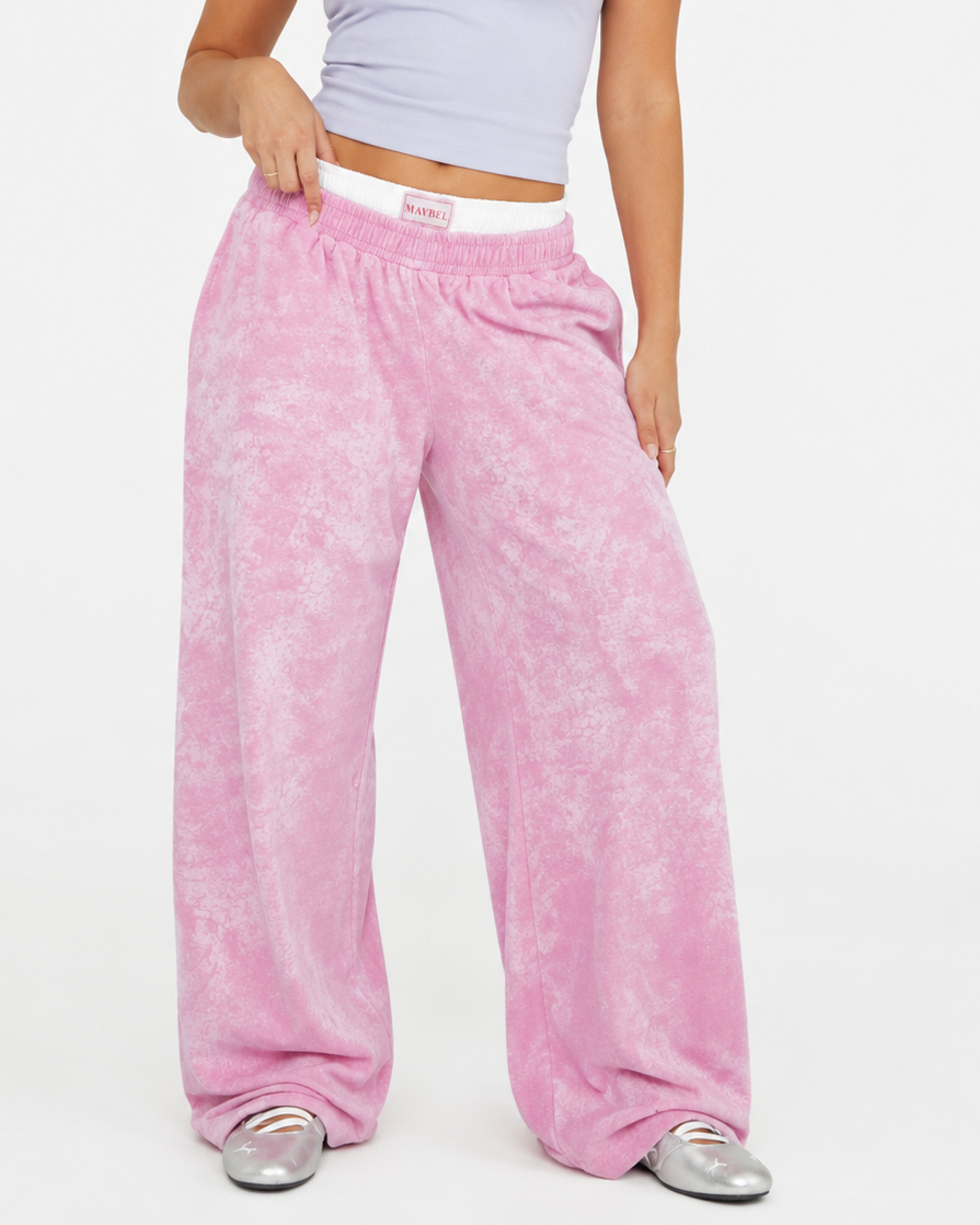 Bubble gum boxer sweatpants