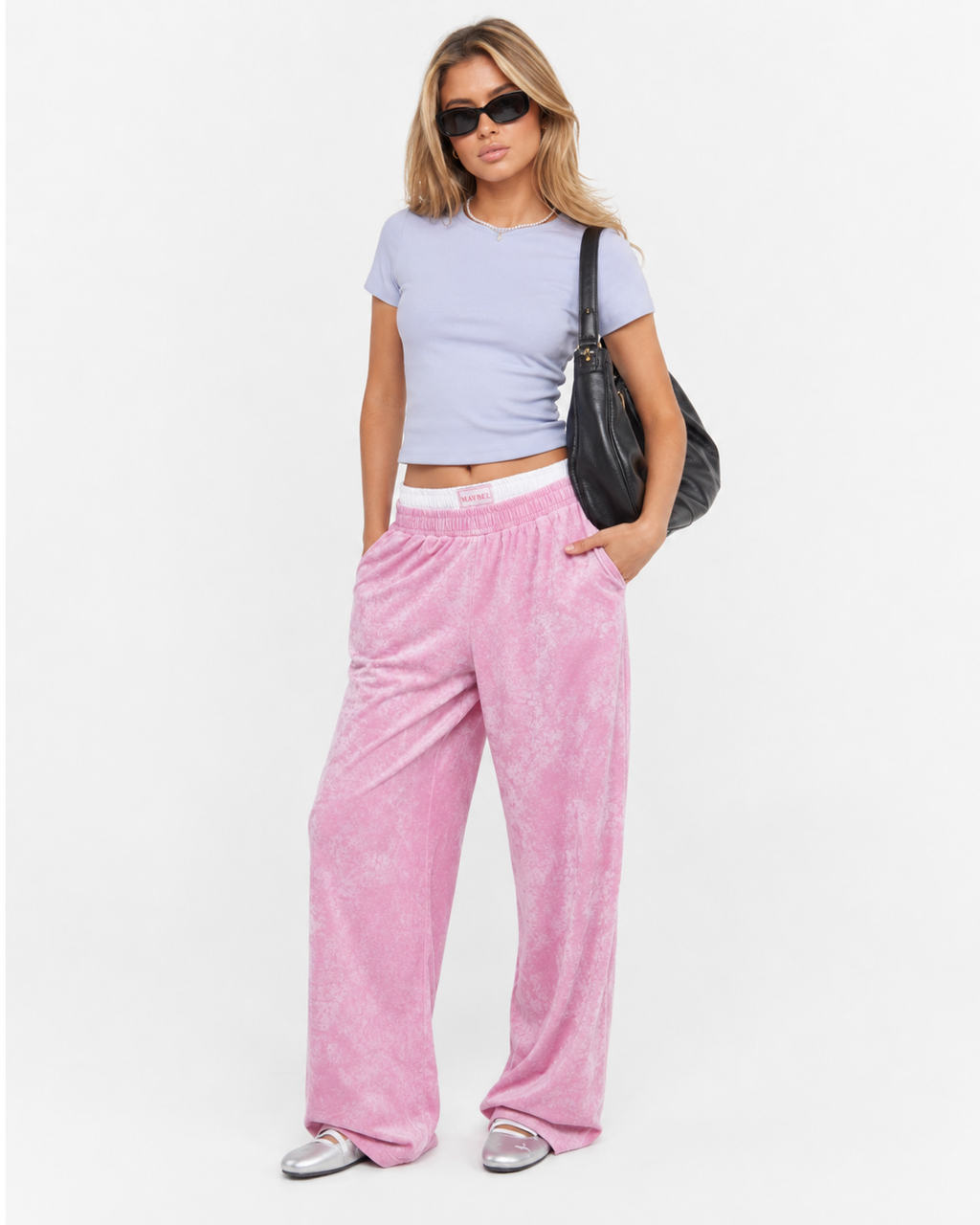 Bubble gum boxer sweatpants
