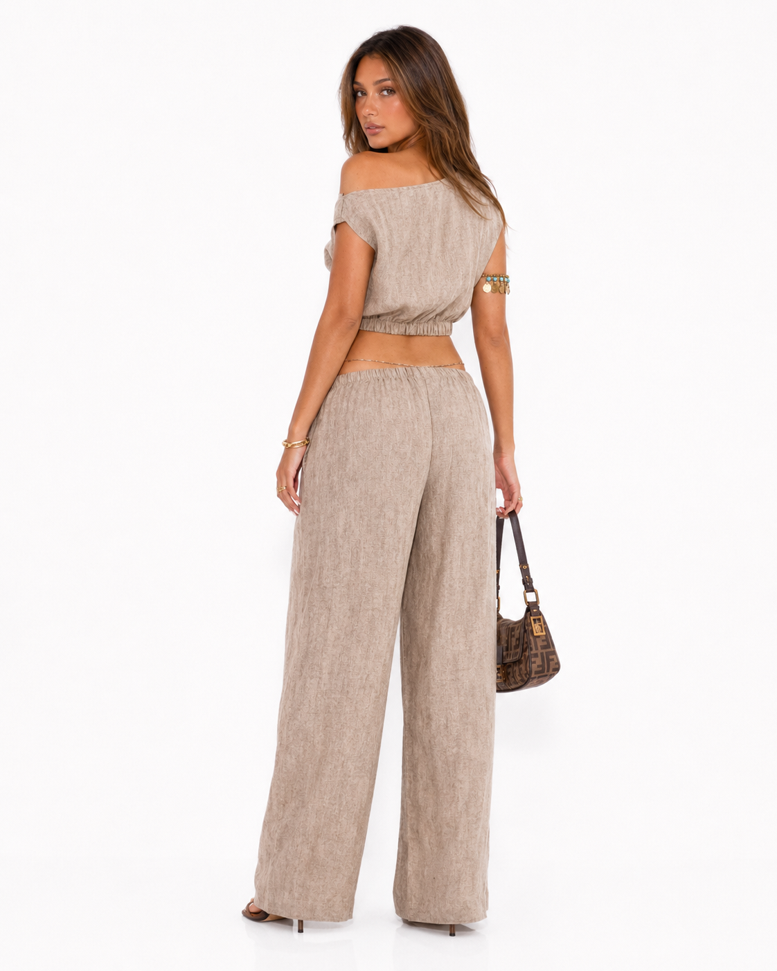 Washed Nude Off-shoulder set