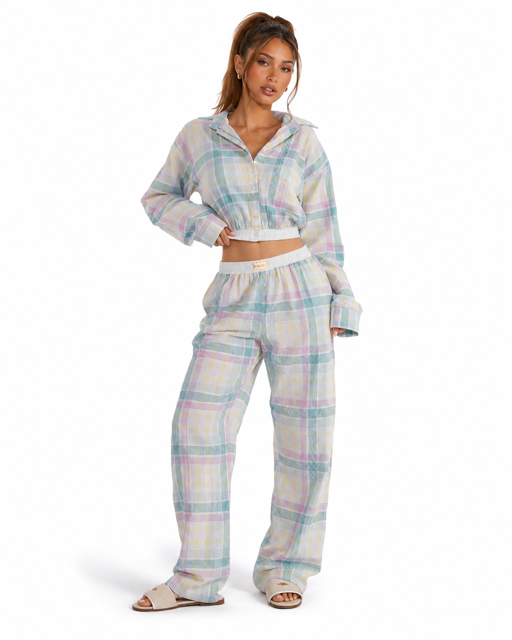 Multicolored Boxer Pants Flow set