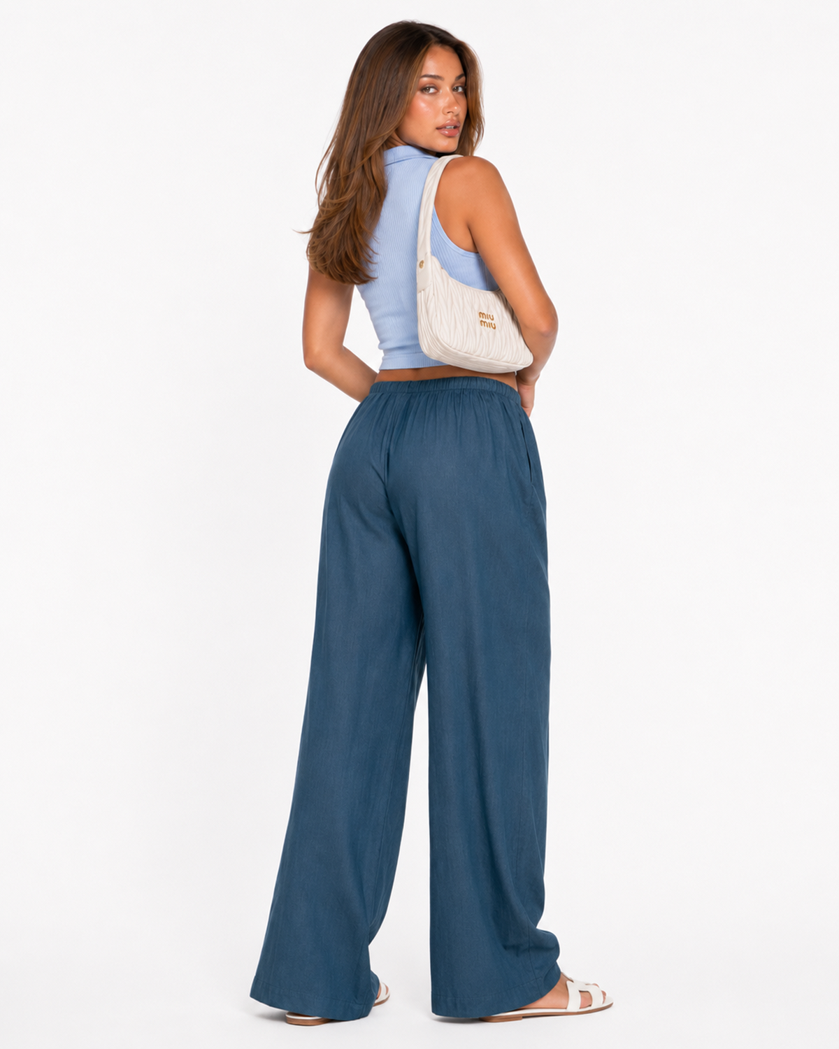 Petroleum oversized linen Pants