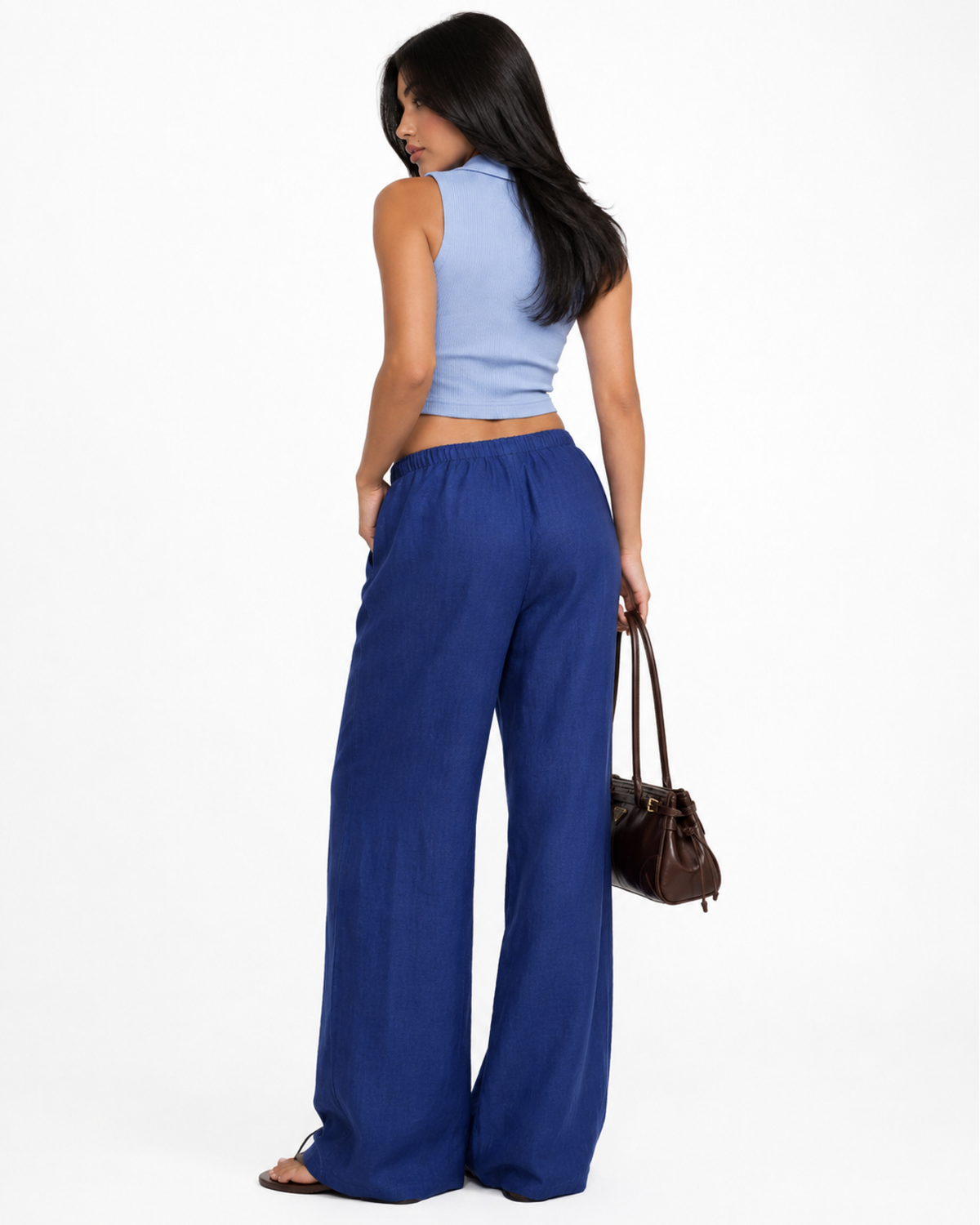 Royal blue oversized linen Pants