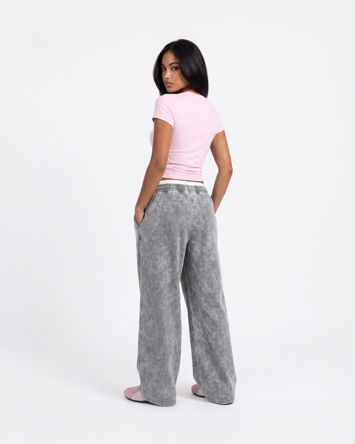 Washed Grey boxer sweatpants