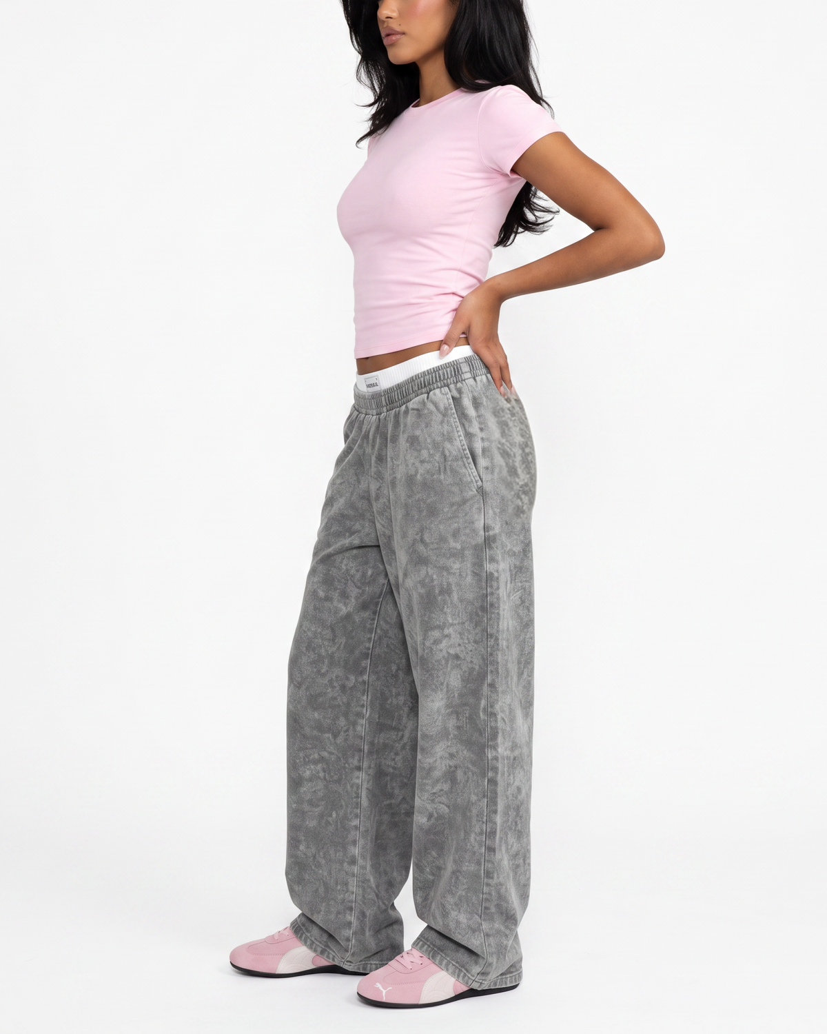 Washed Grey boxer sweatpants