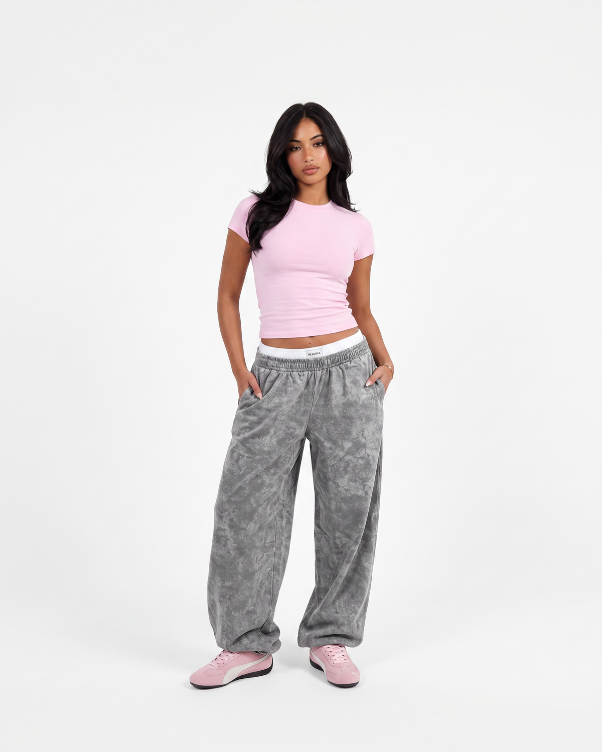 Washed Grey boxer sweatpants