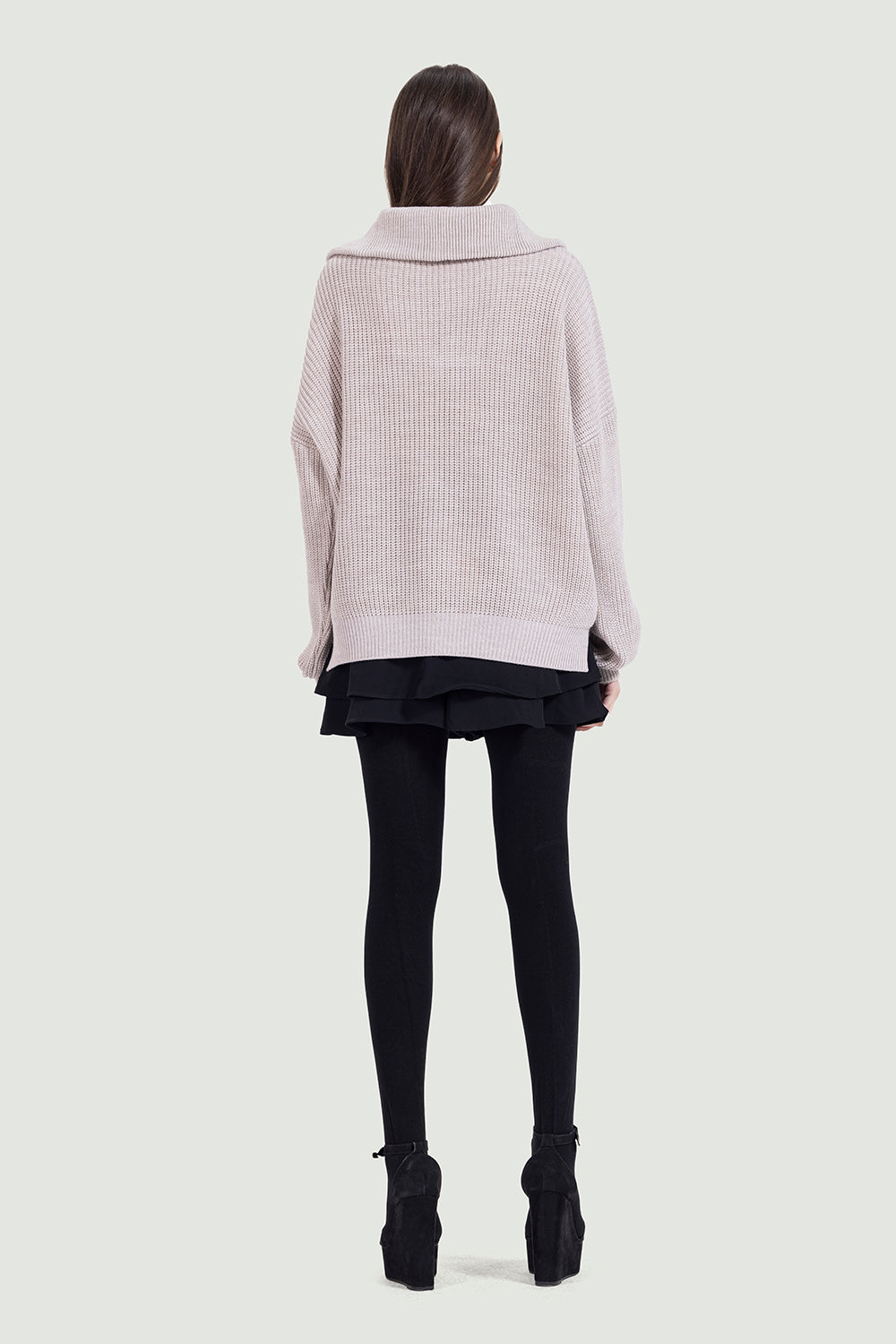 Knitted zipper in nude