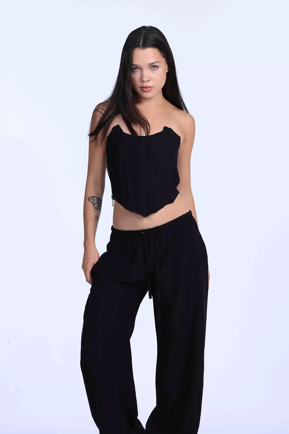 black oversized linen Pants