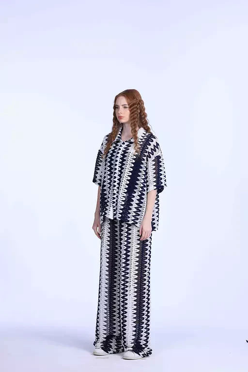 White X navy blue Coverup set