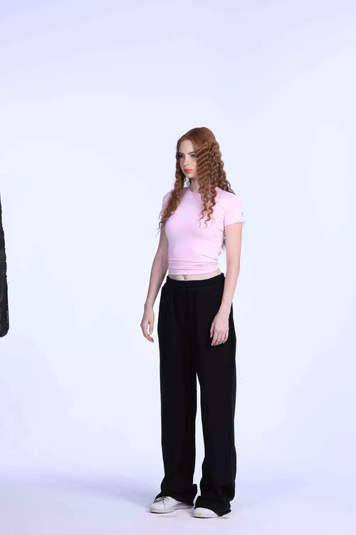 baby pink basic Top