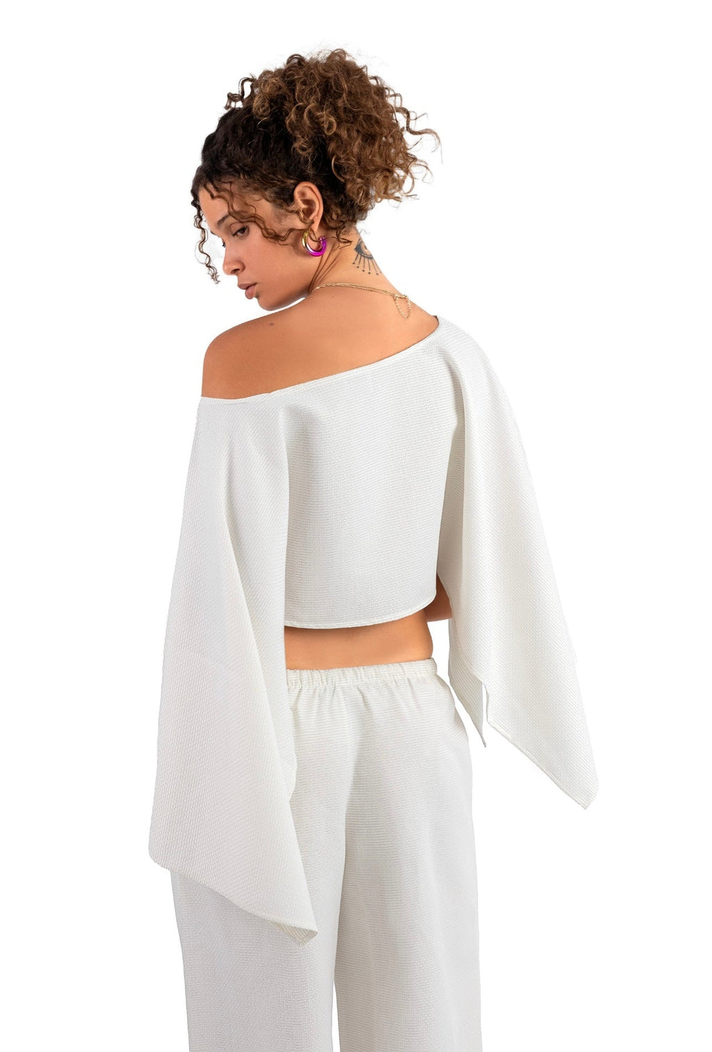 linen blend set in nude