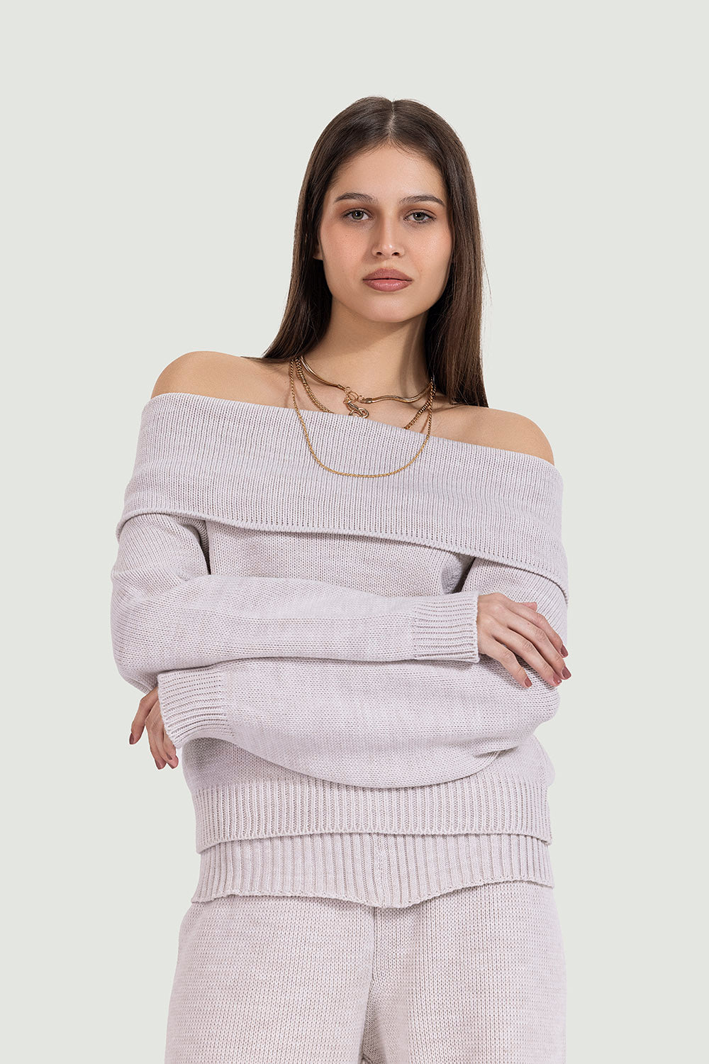knit duo in nude