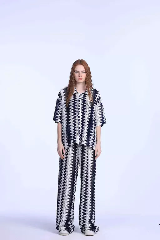 White X navy blue Coverup set