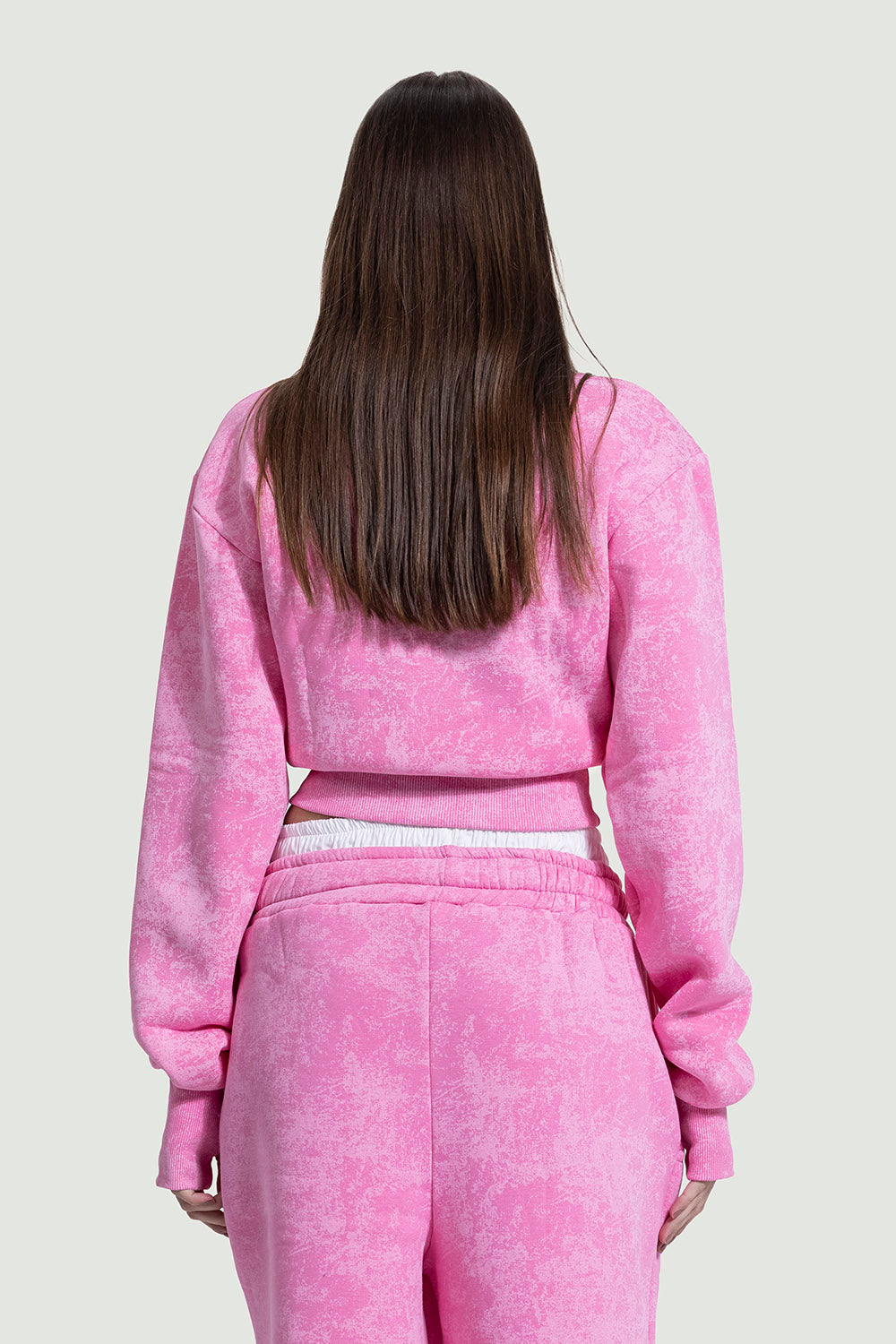 Bubble gum quarter zipper in baby pink