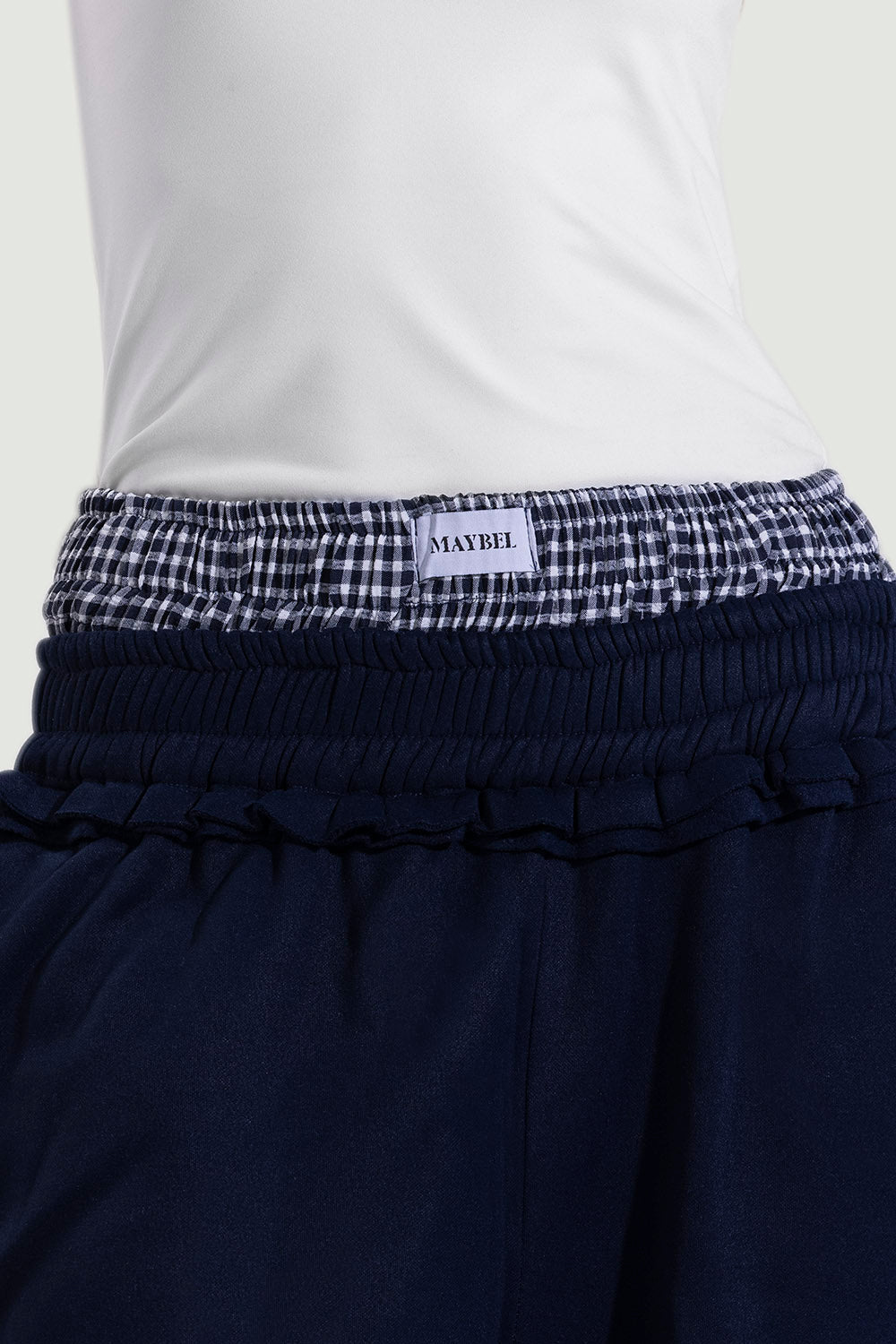 navy blue ruffles boxer sweatpants