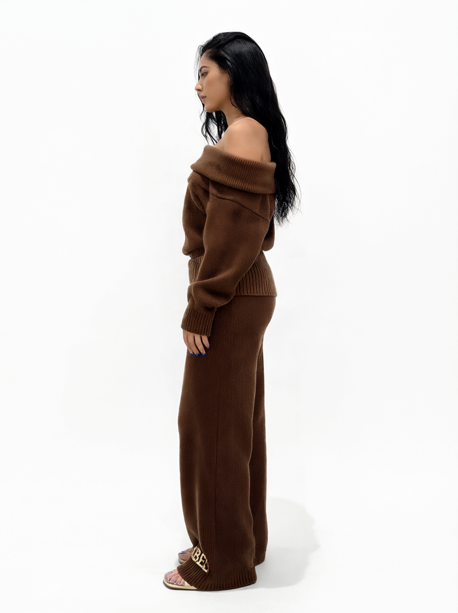 knit duo in chocolate brown
