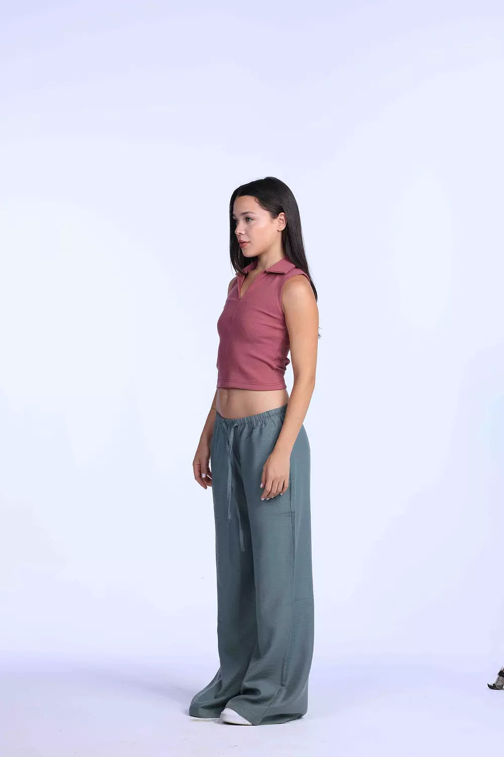 Polo cut  Cashmere pink basic Top