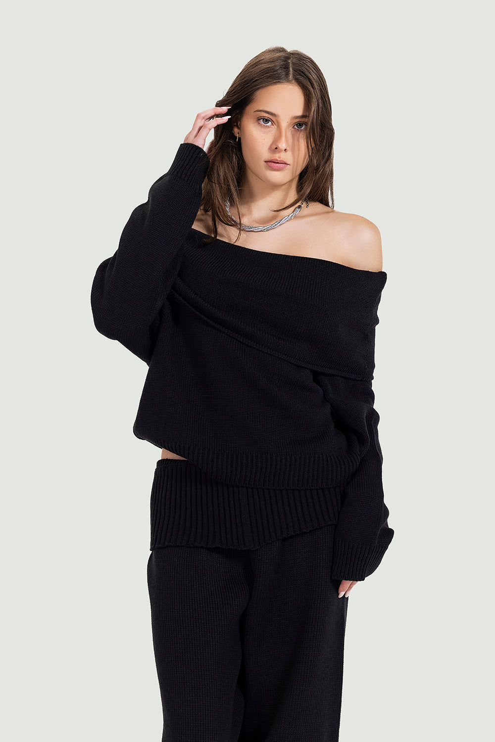 knit duo in black