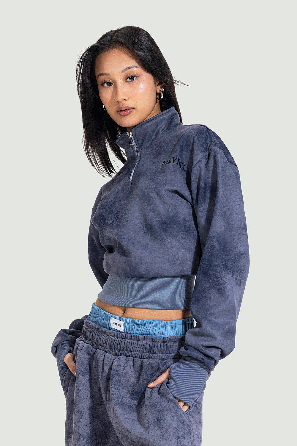 charcoal grey quarter zipper
