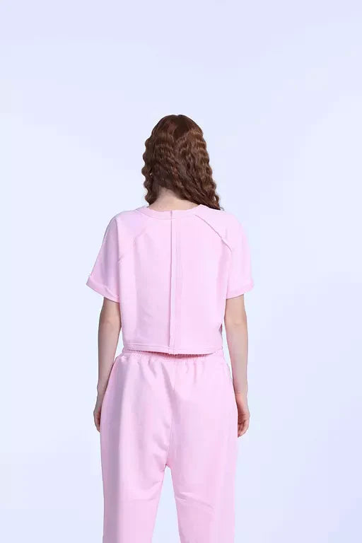 Baby pink cropped shirt