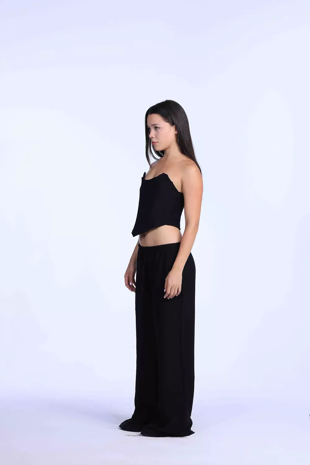 black oversized linen Pants