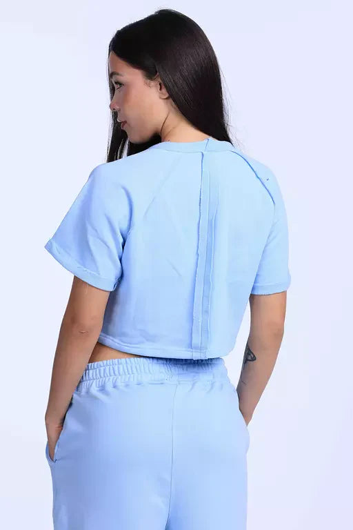 Baby blue cropped shirt