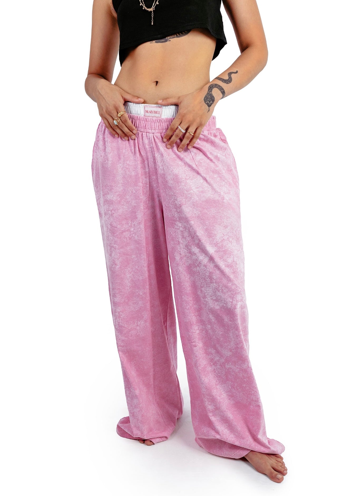 Bubble gum boxer sweatpants