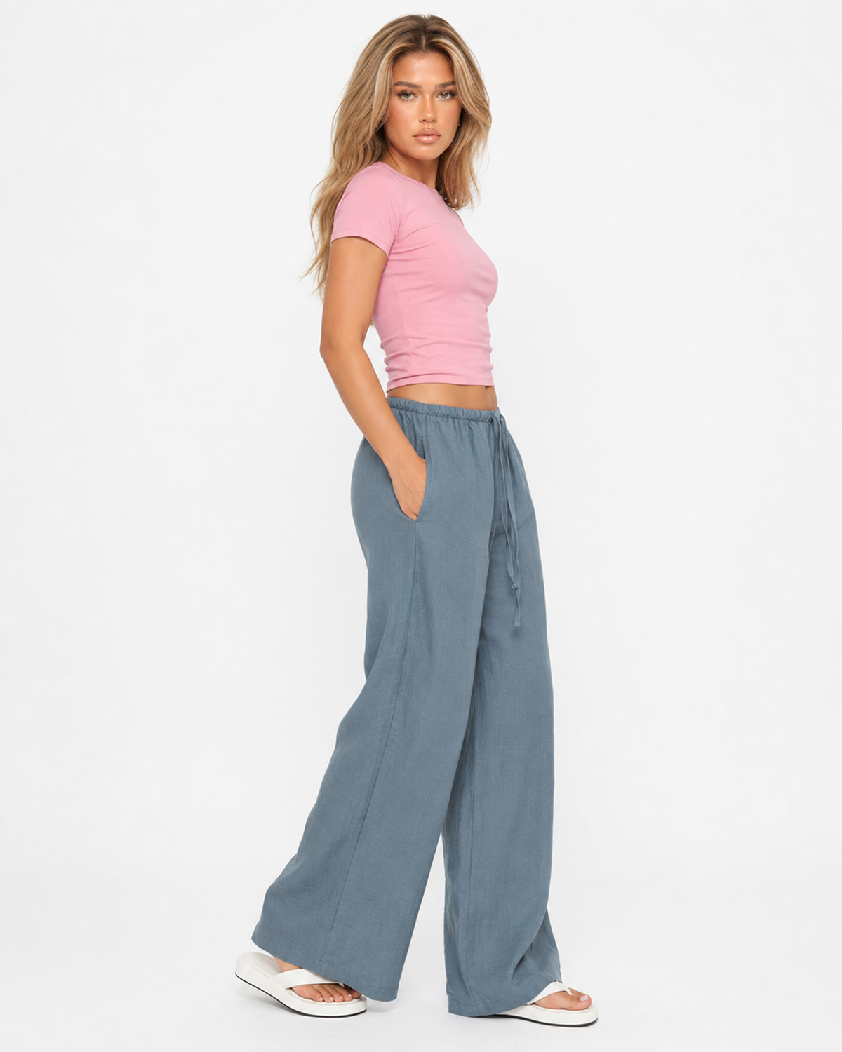 Mint linen pants
