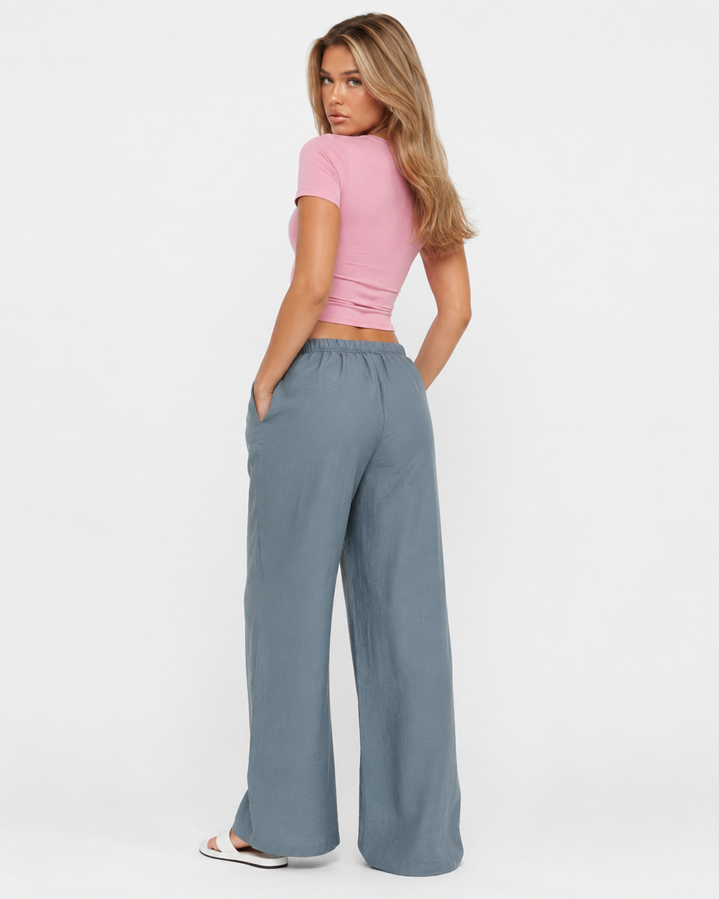Mint linen pants