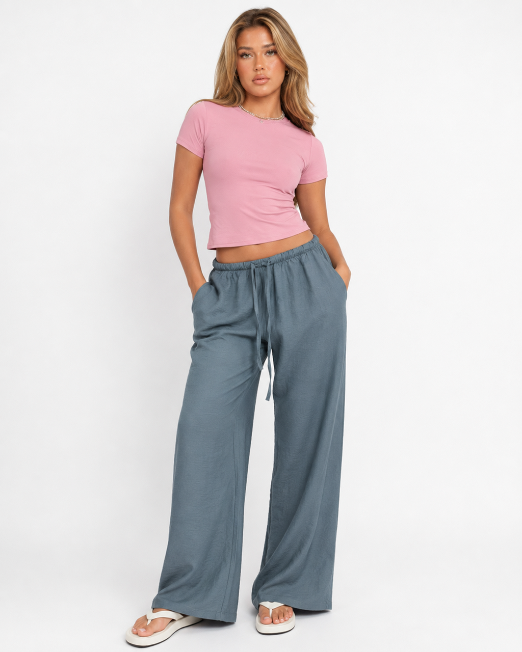 Mint linen pants
