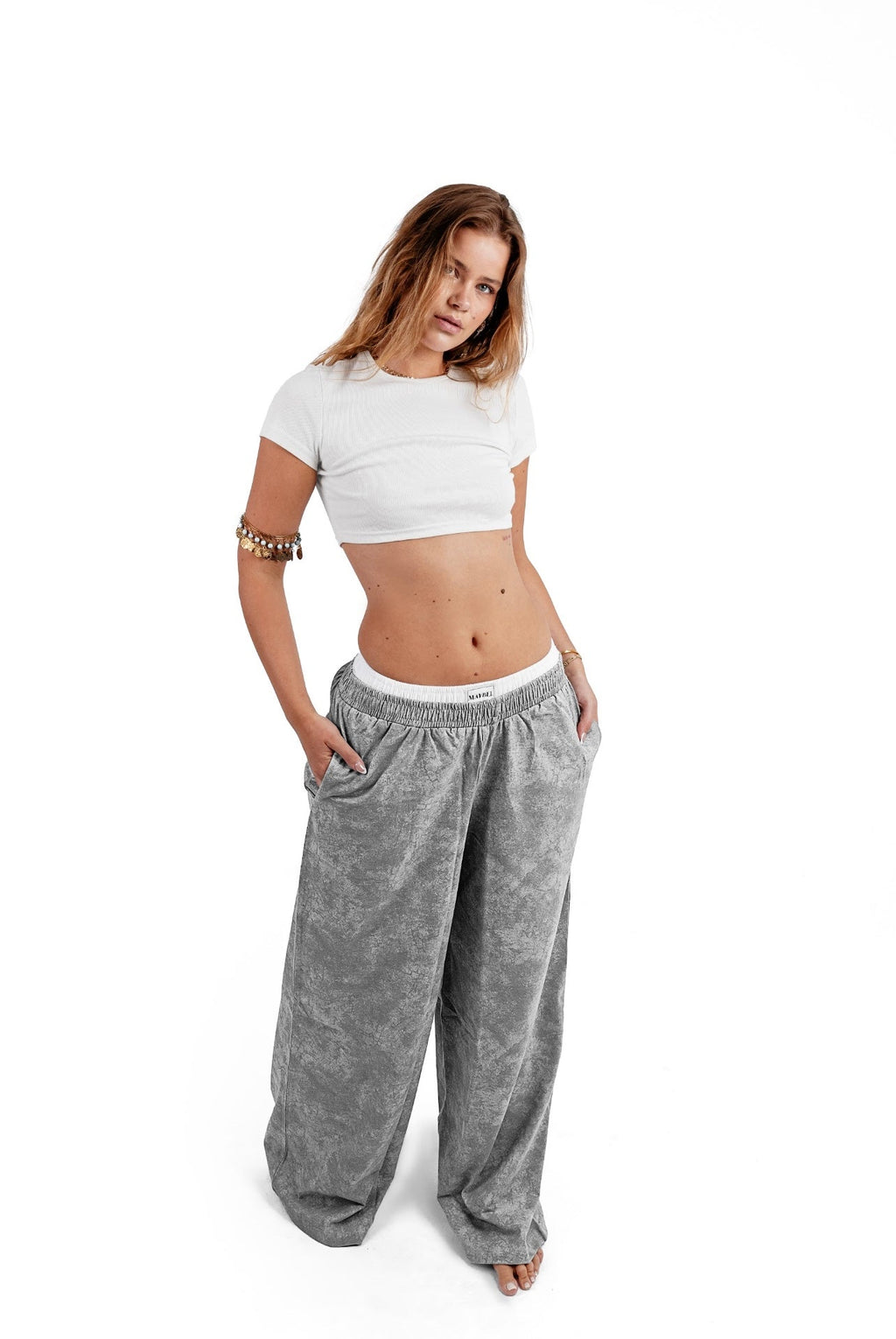 Washed Grey boxer sweatpants