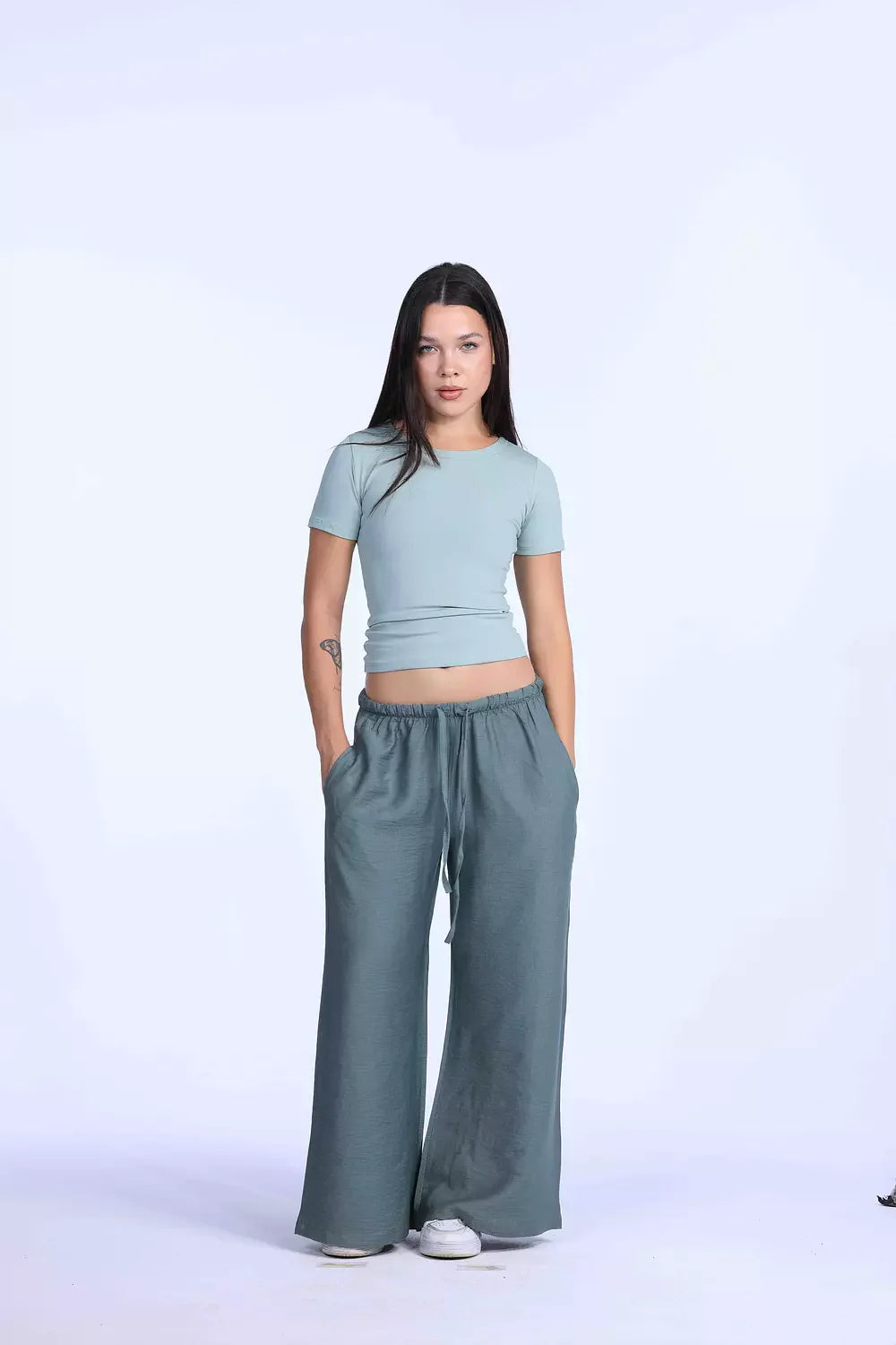 Mint linen pants