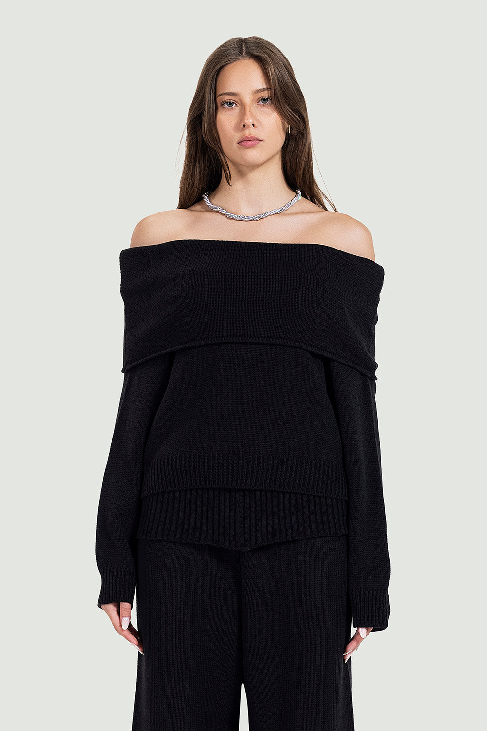 knit duo in black