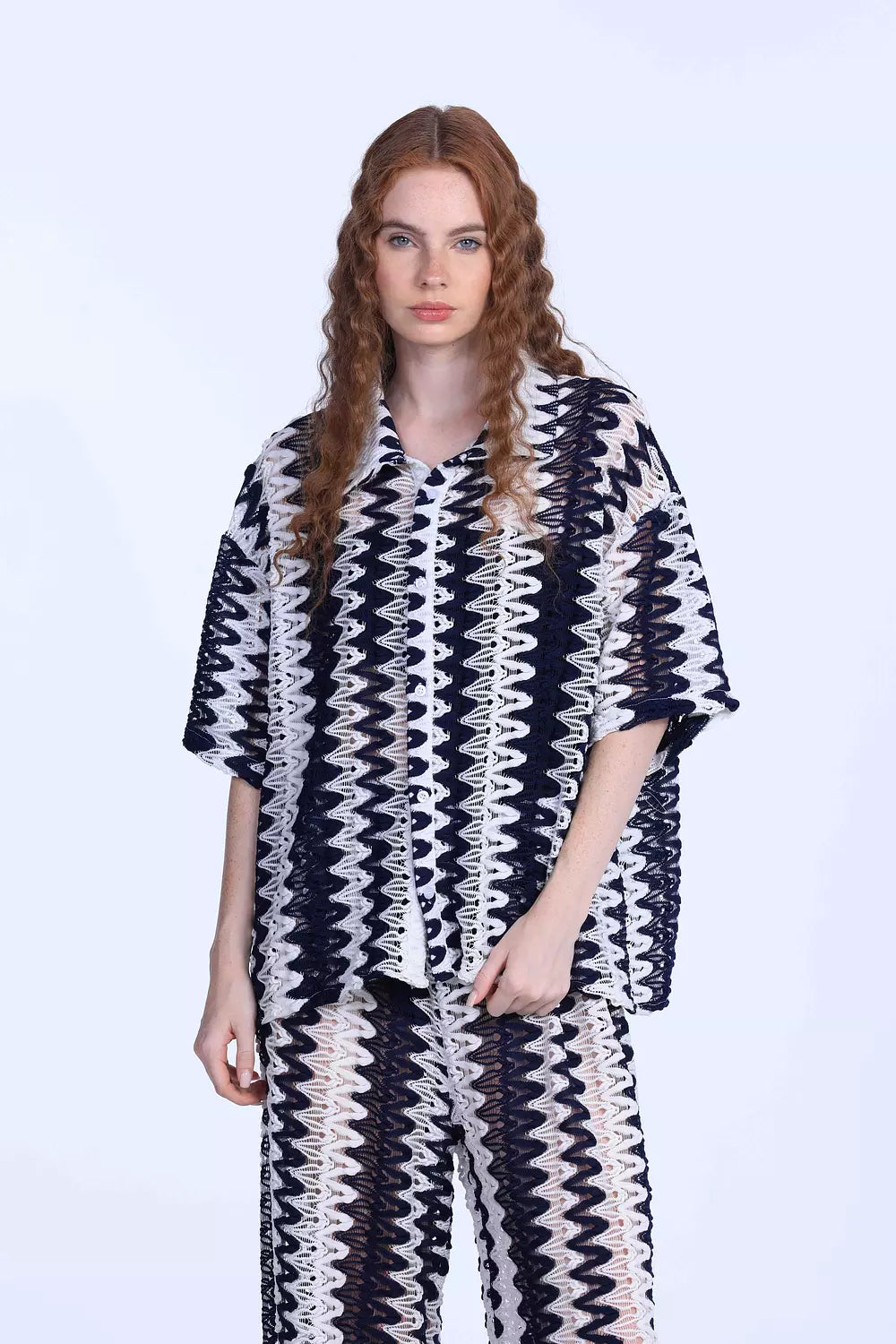 White X navy blue Coverup set