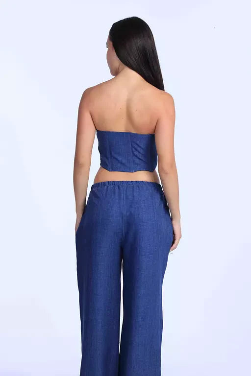 denim Linen corset