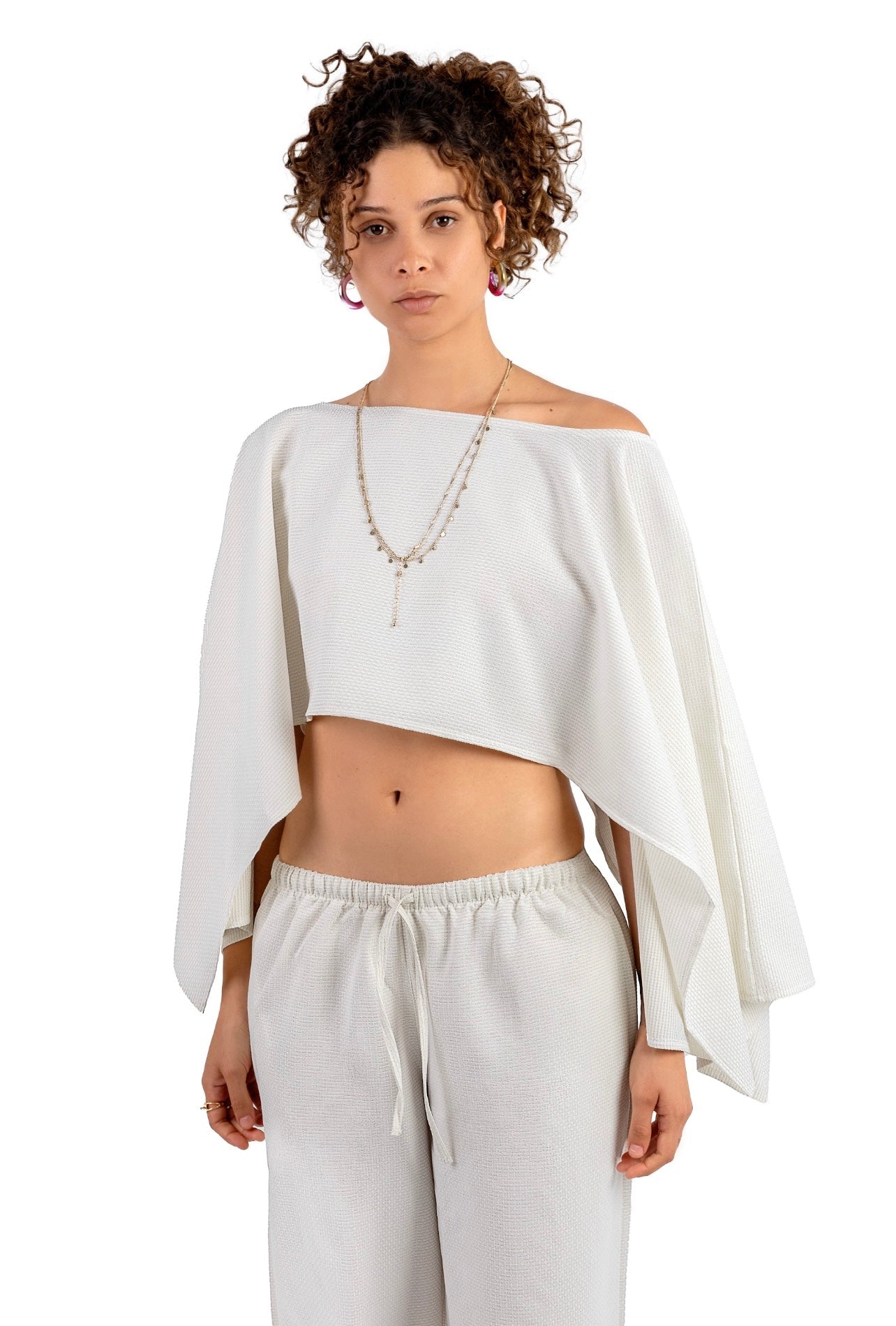 linen blend set in nude