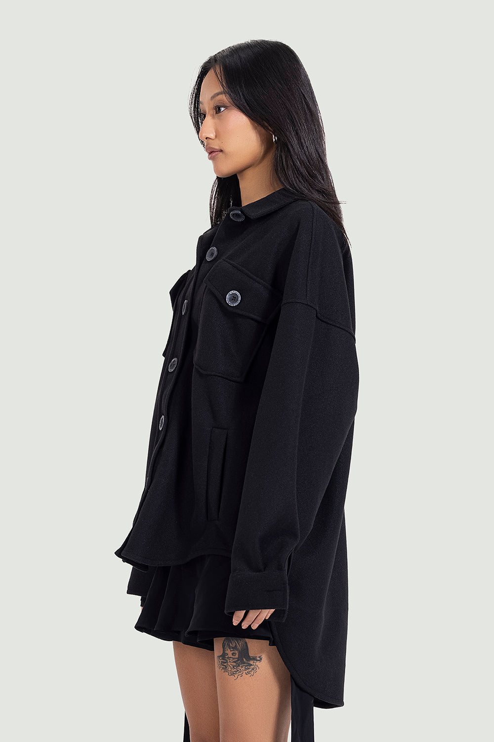 unisex oversized jacket in black
