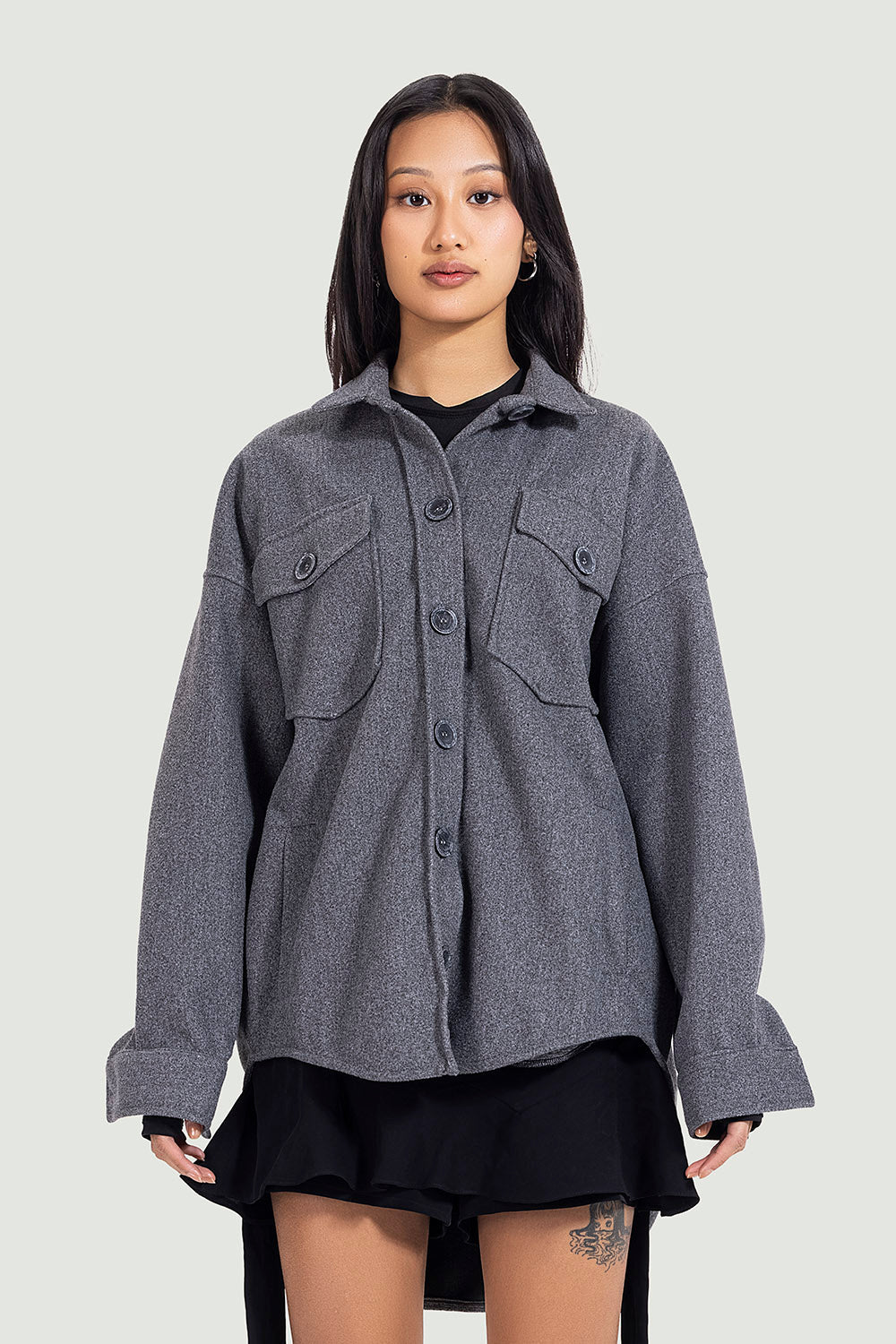 unisex oversized jacket in grey