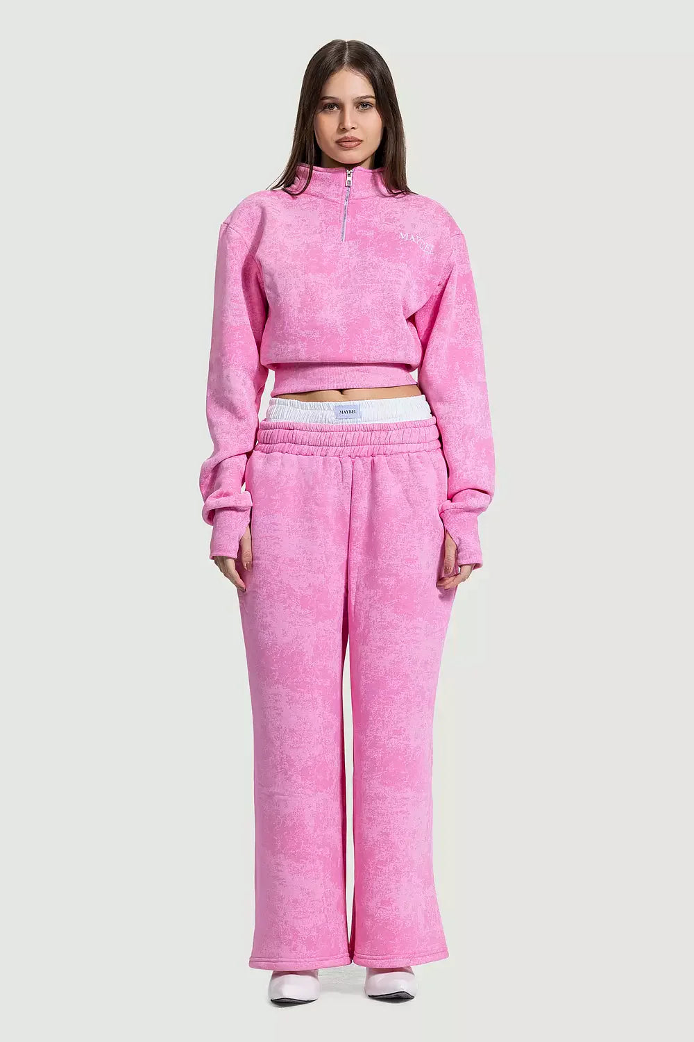 Bubble Gum boxer sweatpants In baby pink