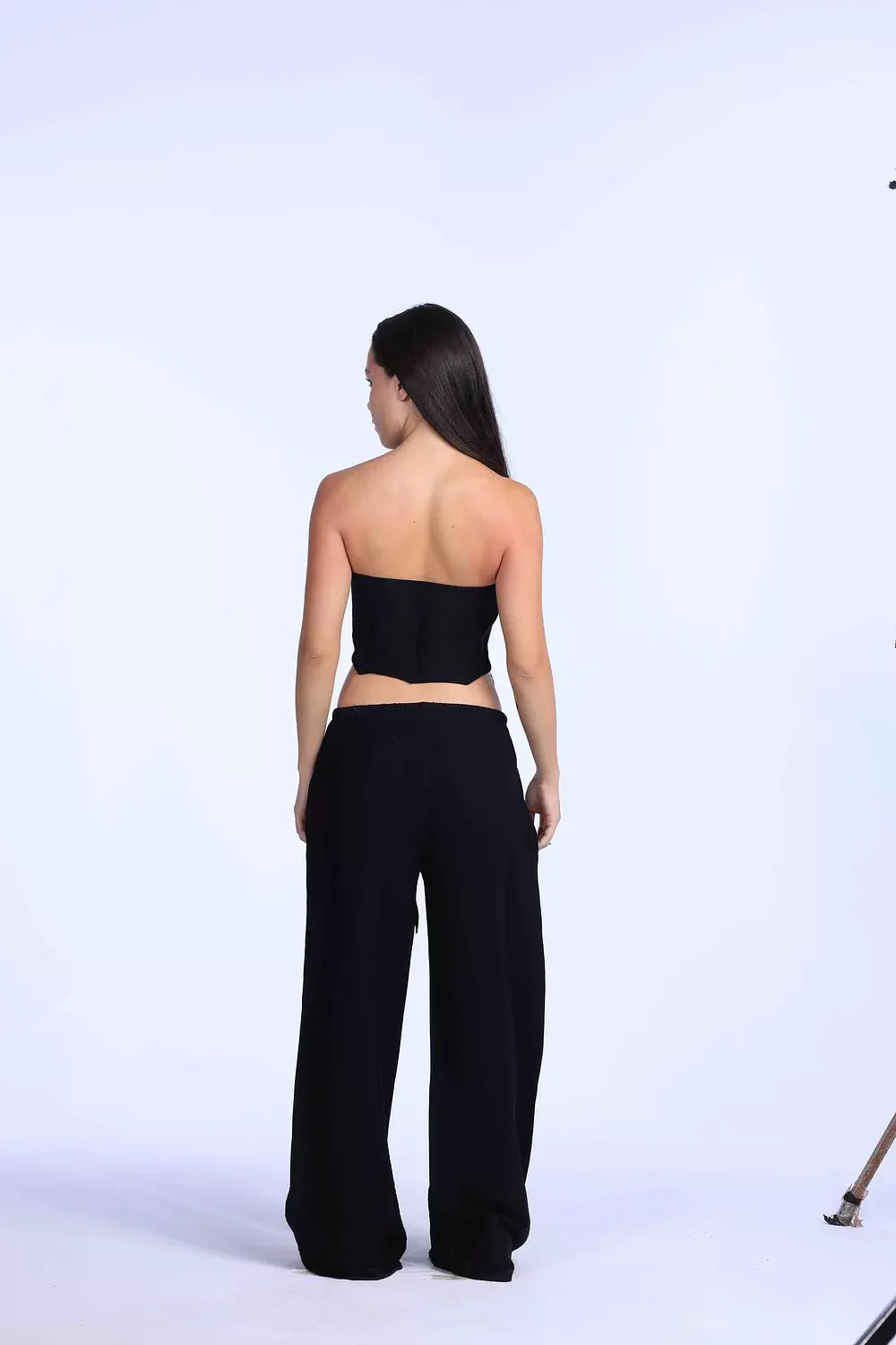 black oversized linen Pants