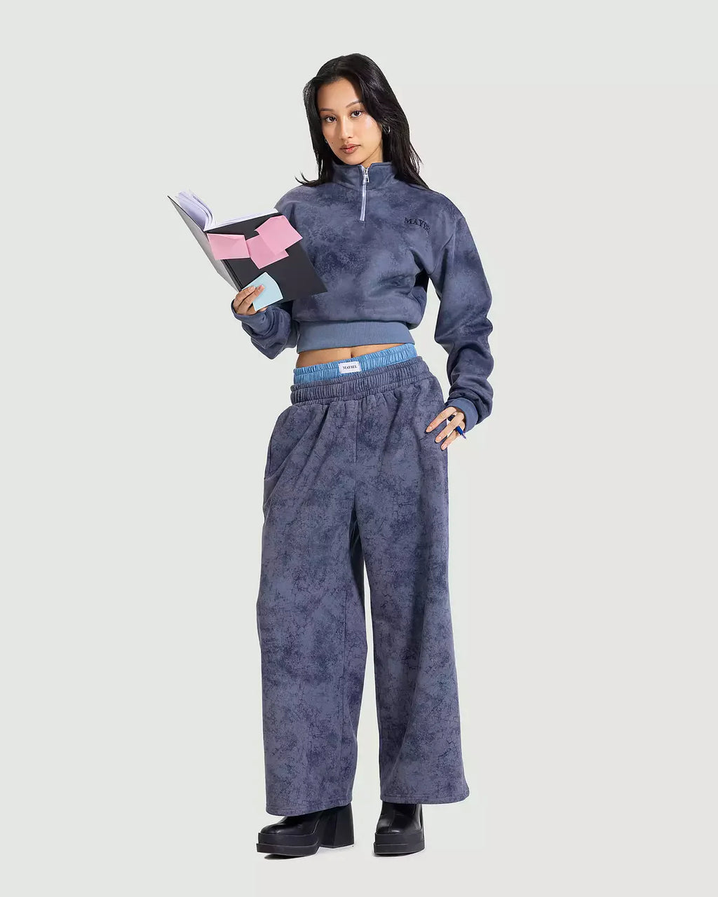 Charcoal stone boxer sweatpants